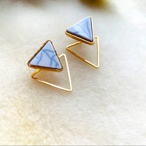 | Geometric Marble Accent Earrings |